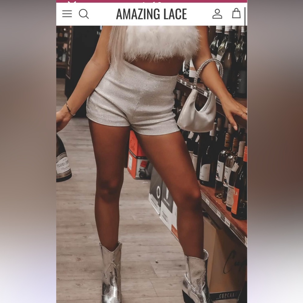 White Sparkly Shorts